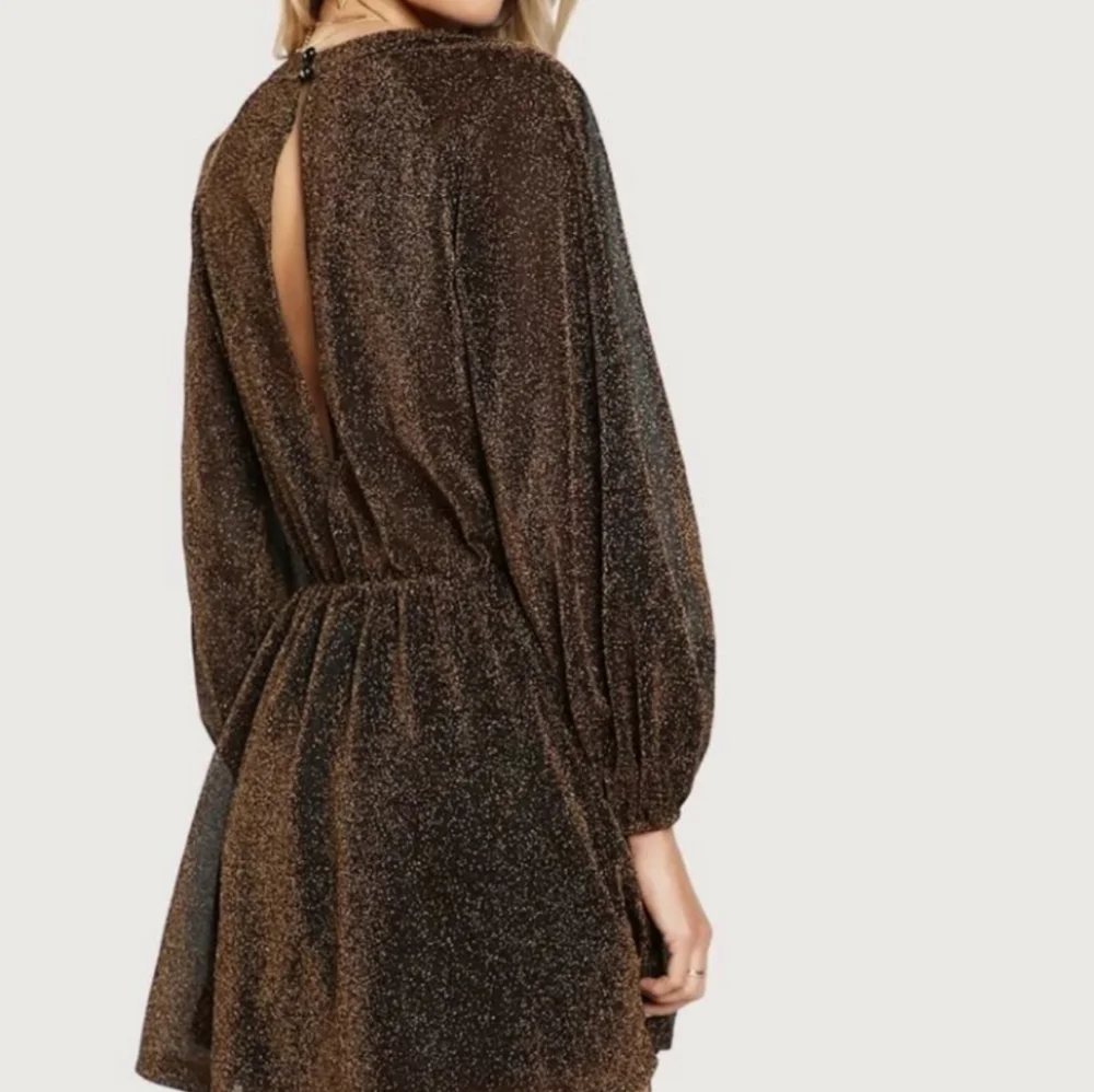 SHEIN Brown Bishop Sleeve Sundress for Cocktail - Picture 3 of 15